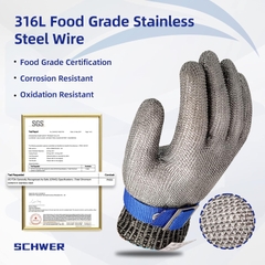 AMS 1706 316L Stainless Steel Cut Resistant Work Gloves level A9
