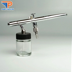 Bút phun sơn  Lỗ phun: 0.35 mm  Độ rộng vệt phun: 1-30 mm  Cốc đựng sơn: 5ml - 22ml  Cò súng: Hoạt động kép súng phun sơn