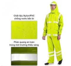 Bộ quần áo mưa chống thấm dạng quần và áo