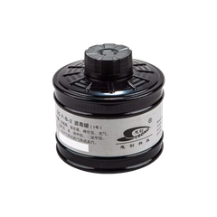 The P-B-2 type gas respirator filter canister is a 40mm threaded air-purifying cartridge designed to protect against specific inorganic gases and vapors