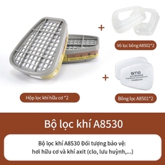 Bộ mặt nạ Ams nửa mặt bằng TPU quy cách A620+A8530 lọc khí hữu cơ và axit