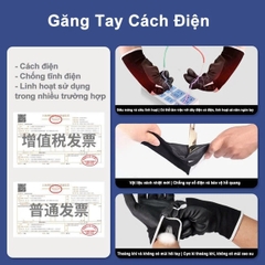 Găng tay Ams cách điện thợ điện, Găng tay cách nhiệt màn hình cảm ứng Nitrile siêu mỏng, Điện áp chịu được bền bỉ 400V 8mA Model: AMS502