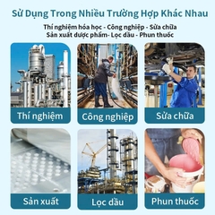 Găng tay cao su chống axit và kiềm hóa chất thương hiệu AMS 35cm, 45cm, 55cm