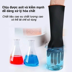 Găng tay cao su chống axit và kiềm hóa chất thương hiệu AMS 35cm, 45cm, 55cm