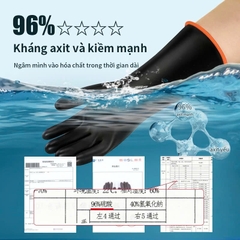 Găng tay cao su chống axit và kiềm hóa chất thương hiệu AMS 35cm, 45cm, 55cm