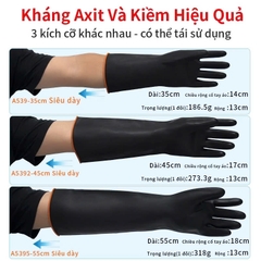 Găng tay cao su chống axit và kiềm hóa chất thương hiệu AMS 35cm, 45cm, 55cm