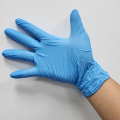 AMS A5206 Disposable Nitrile Gloves (4g, 9-Inch, Textured Fingertips) for electronic, clean room, food, paint