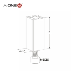 Holder điện cực thẳng 25×25×57mm A-ONE 3A-300100
