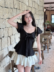 Áo Babydoll Tay Bồng Ngực Nơ AT35