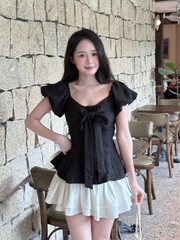 Áo Babydoll Tay Bồng Ngực Nơ AT35