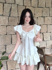 Áo Babydoll Tay Bồng Ngực Nơ AT35