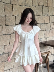 Áo Babydoll Tay Bồng Ngực Nơ AT35
