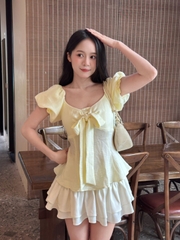 Áo Babydoll Tay Bồng Ngực Nơ AT35