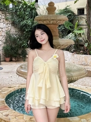 Áo Hai Dây Babydoll Đũi Vân Mây AB04