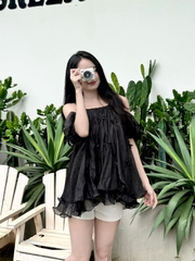 Áo Váy Babydoll Tơ Óng Đính Nơ AT48