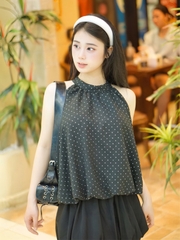 Áo Yếm Chấm Bi Dáng Bí Chất Cotton AY06