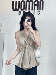 Áo Yếm Ngực Nơ Tà Nhún Gió Vân Nhăn AY09