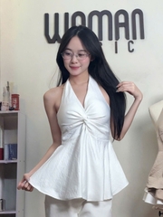 Áo Yếm Ngực Nơ Tà Nhún Gió Vân Nhăn AY09