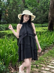 Váy Dài Voan Tơ Xếp Tầng Dáng Xoè AV01
