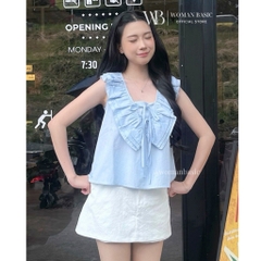 Áo Babydoll Nữ Woman Basic Chất Thô Gió Mỏng Nhẹ Cổ V Bèo 3 Tầng Dáng Xòe Giúp Che Khuyết Điểm AT06