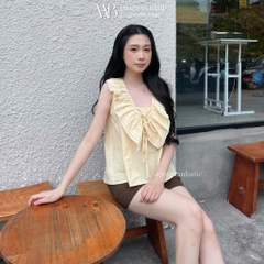 Áo Babydoll Nữ Woman Basic Chất Thô Gió Mỏng Nhẹ Cổ V Bèo 3 Tầng Dáng Xòe Giúp Che Khuyết Điểm AT06