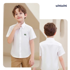 Áo sơ mi Win trắng thêu nón