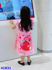 Áo dài Sofia hồng Gấu dâu - size 12-18m