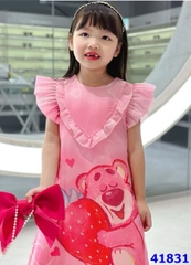 Áo dài Sofia hồng Gấu dâu - size 12-18m