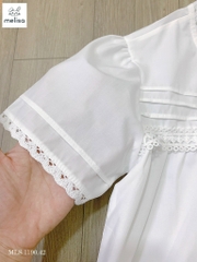 Set bộ Melisa áo trắng, quần sọc - size 2-3y