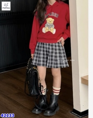 Set váy Melisa đỏ gấu Teddy - size 3-4y