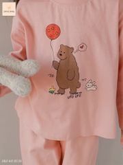 Bộ Jam&Jenny hồng gấu - size 8-9y