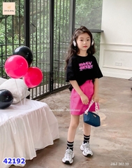 Set Jam&Jenny áo đen, chữ hồng - size 8-9y