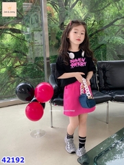 Set Jam&Jenny áo đen, chữ hồng - size 8-9y