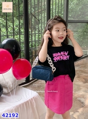 Set Jam&Jenny áo đen, chữ hồng - size 8-9y