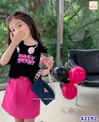 Set Jam&Jenny áo đen, chữ hồng - size 8-9y