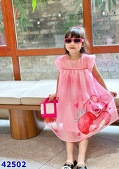 Đầm Sofia hồng gấu dâu