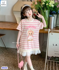 Đầm Melisa sọc hồng Labubu - size 2-3y