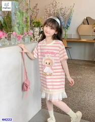Đầm Melisa sọc hồng Labubu - size 2-3y