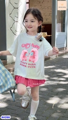 Set váy J&J áo Capybara chân váy hồng - size 2-3y