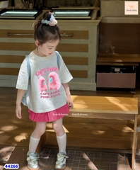 Set váy J&J áo Capybara chân váy hồng - size 2-3y