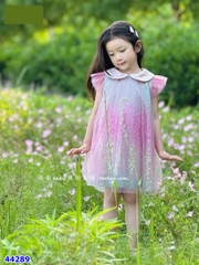 Đầm Sofia hồng loang đính cườm - size 2-3y