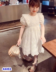 Đầm Sofia trắng dập hoa - size 2-3y