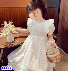 Đầm Sofia trắng dập hoa - size 2-3y