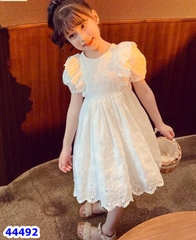 Đầm Sofia trắng dập hoa - size 2-3y