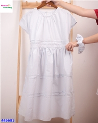 Đầm xanh min viền bèo