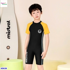 Bộ bơi liền Ylike đen tay vàng