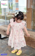 Đầm Sofia hồng thêu hoa
