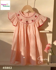 Đầm SaraMin hồng thêu dâu
