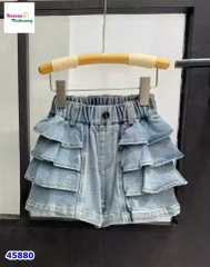 Quần short jean xanh tầng