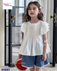 Set J&J áo trắng+ quần short jean